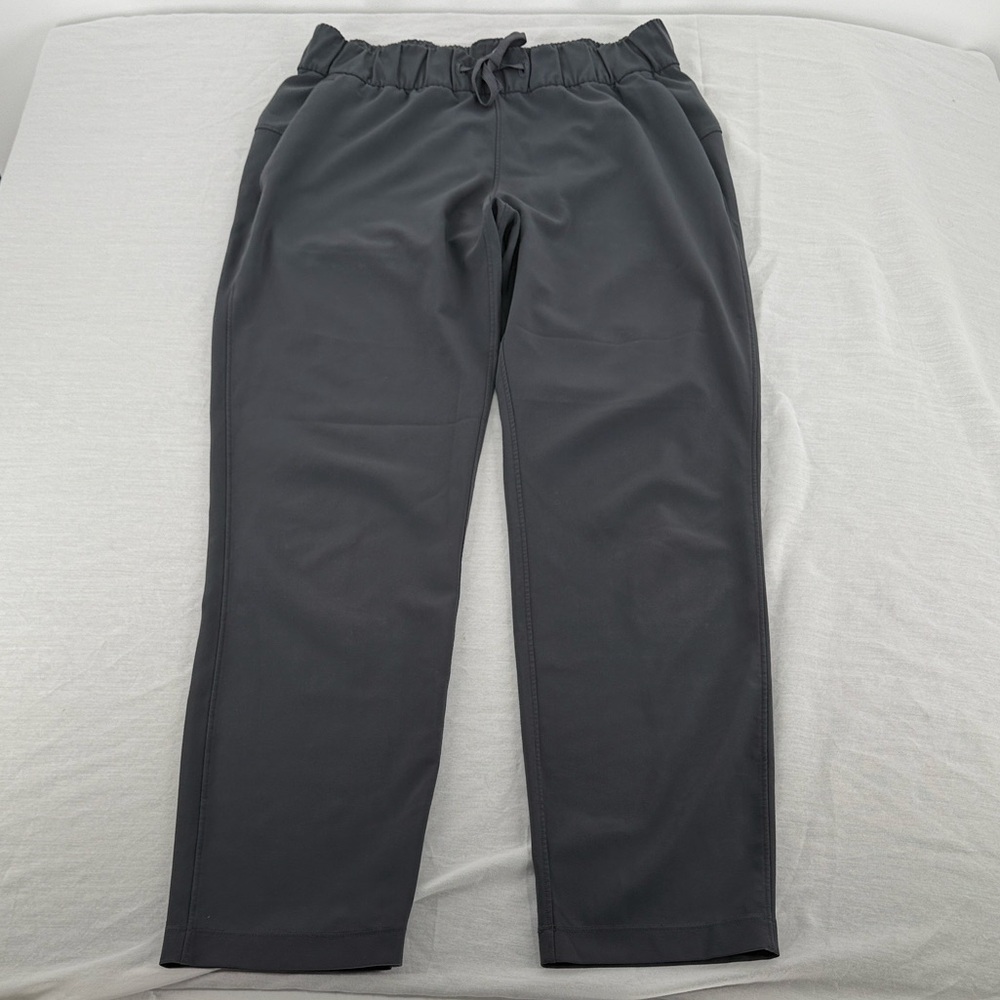 Lululemon Pants Wm 6 On the Fly Dark Gray Drawstring Athleisure *Flaw